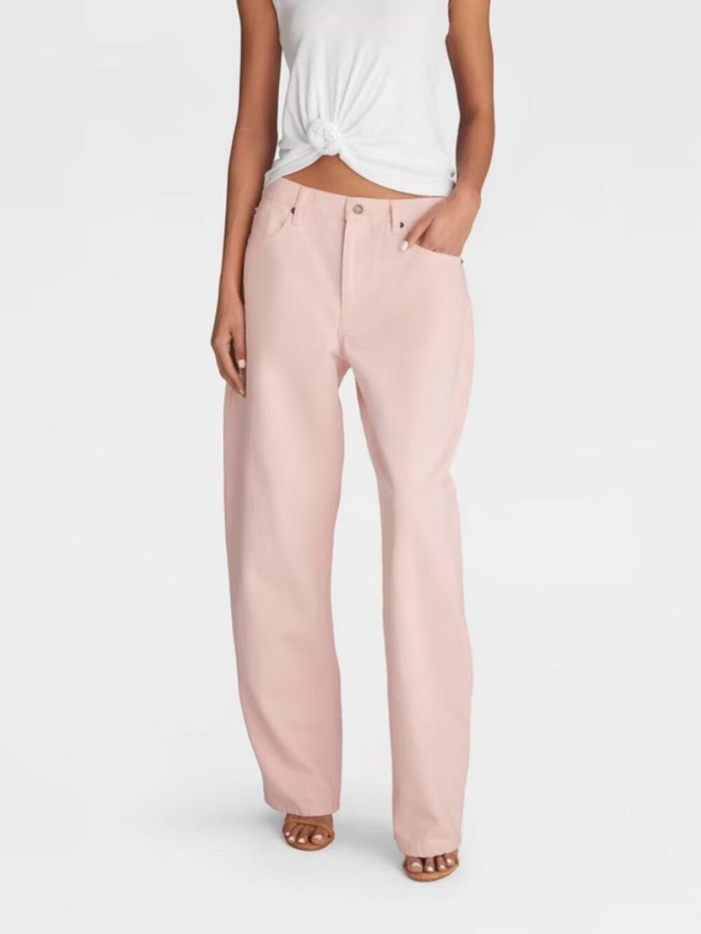 KBB by KAHLANA Women's Mid-Rise Barrel Leg 'The Kahlana Jean' - Light Pink 14 - Picture 3 of 3
